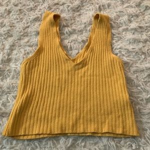 brandy melville ribbed yellow tank